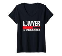 Femme Avocat en Cours Droit Remise des Diplômes Avocat T-Shirt avec Col en V