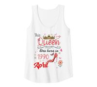 Femme Avril 1990 Anniversaire This Queen Was Born in April 1990 Débardeur