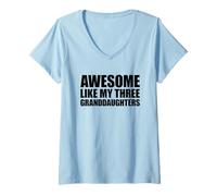 Femme Awesome Like My Three Granddaughters T-Shirt avec Col en V