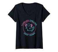 Femme Axolotl au cœur d'une éternité T-Shirt avec Col en V