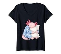 Femme Axolotl Dormir dans Un Pyjama Mignon T-Shirt avec Col en V