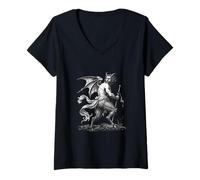 Femme Azazel, Un démon Plein de Malice et de Menace T-Shirt avec Col en V