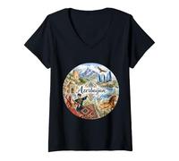 Femme Azerbaïdjan, mer Caspienne, Bakou T-Shirt avec Col en V