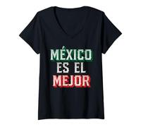 Femme Aztec Mexican Flag Patriot Tequila, Tacos and Fiesta Piñata T-Shirt avec Col en V