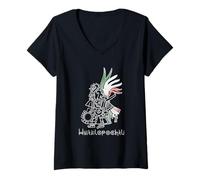 Femme Aztèque Maya Inca Dieu Mexicain Huitzilopochtli Hommes T-Shirt avec Col en V