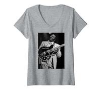 Femme B.B. King of The Blues Live LA 1979 par Dick Barnatt T-Shirt avec Col en V