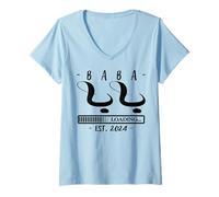 Femme Baba 2024 Papa en Arabe Egypte Algérie Soudan Irak Maroc T-Shirt avec Col en V