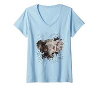 Femme Baby Elephant Street Style Vibes T-Shirt avec Col en V