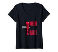 Femme Baby-foot amusant avec inscription « Where is the Ball » T-Shirt avec Col en V