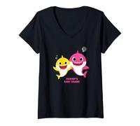 Femme Baby Shark Mommy's Baby Shark T-Shirt avec Col en V