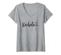 Femme Bachata Hear Cadeau de fête pour amateur de musique latine T-Shirt avec Col en V