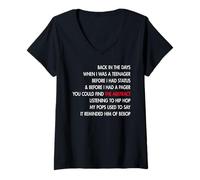 Femme BACK IN THE DAYS WHEN I WAS A TEENAGER Homme Femme T-Shirt avec Col en V