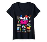 Femme Back to 80's Tees Vintage Retro I Love 80's Graphic Design T-Shirt avec Col en V