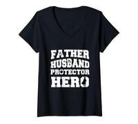 Femme Backprint Father Housse de Protection Hero T-Shirt avec Col en V
