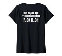 Femme Backprint j'achète Un i et Je Voudrais résoudre f_CK d_ch T-Shirt avec Col en V
