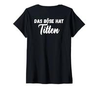 Femme Backprint Le Mal a des Seins Seins Seins Seins drôles drôles T-Shirt avec Col en V