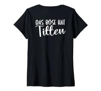 Femme Backprint Le Mal a des Seins Seins Seins Seins drôles drôles T-Shirt avec Col en V