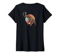 Femme Backprint Le Temps des mammouths et l'ère glaciaire T-Shirt avec Col en V