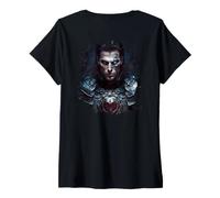 Femme Backprint Le Vampire Une légende du Clair de Lune T-Shirt avec Col en V