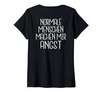 Femme Backprint Les Gens normaux me Font Peur T-Shirt avec Col en V