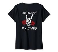 Femme Backprint ne Soyez Pas Une Dame être Une légende T-Shirt avec Col en V