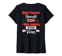 Femme Backprint Ne Te flatte Pas Je regardais tes veines T-Shirt avec Col en V