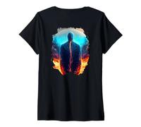 Femme Backprint Supernova l'étonnante Merveille de l'univers T-Shirt avec Col en V