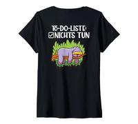 Femme Backprint to Do List Ne Rien Faire Funny Sloth T-Shirt avec Col en V