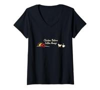Femme Backyard Chickens Lifestyle Chicken Keeper Life Volaille T-Shirt avec Col en V