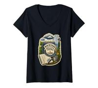Femme Backyard Total Log Pluviomètre Carnet Jardin T-Shirt avec Col en V