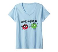 Femme Bad Apple Funny Fruit Pun T-Shirt avec Col en V