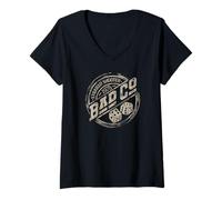 Femme Bad Company Straight Shooter 1975 Effet vieilli T-Shirt avec Col en V