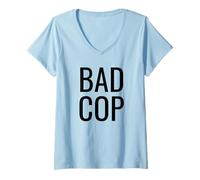 Femme Bad Cop T-Shirt avec Col en V