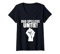 Femme Bad Spellers Untie T-Shirt avec Col en V