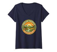 Femme Badge rétro « Earth Day Volunteer Protect Our Planet » T-Shirt avec Col en V