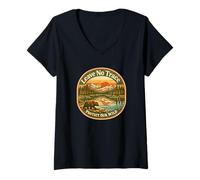 Femme Badge rétro « Leave No Trace Protect Our Wild Earth Day » T-Shirt avec Col en V