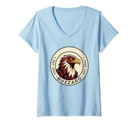 Femme Badge tête de buse EST 2024 emblème Circulaire Design T-Shirt avec Col en V