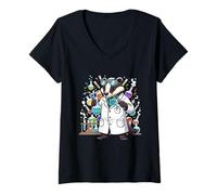 Femme Badger Scientist Laboratory Mascotte Graphique T-Shirt avec Col en V
