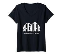 Femme Bagdad, Irak Capital Tour Touristes Irakiens Vacances T-Shirt avec Col en V