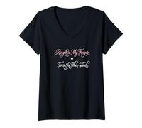 Femme Bague à Mon Doigt Beach Bride T-Shirt avec Col en V