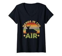 Femme Balade en Montagnes Russes Hands in The Air pour Les Amoureux des Montagnes Russes T-Shirt avec Col en V
