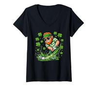 Femme Balançoire de Golf de la Saint-Patrick Leprechaun T-Shirt avec Col en V