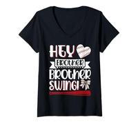 Femme Balançoire Hey Brother Brother T-Shirt avec Col en V