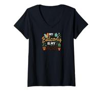 Femme Balcony Gardening Urban Gardener Small Space T-Shirt avec Col en V