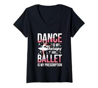 Femme Ballet de danse T-Shirt avec Col en V