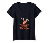 Femme Ballet is My Therapy, Spectacle de répétition en Studio de Danse T-Shirt avec Col en V