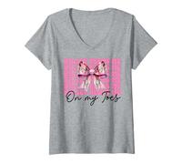 Femme Ballet Keep Me On My Toes Ballerine Fille Ballet Dance T-Shirt avec Col en V