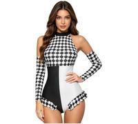 Femme Ballet Leotard Costume Clown Halloween Deguisement Automate Blanc S