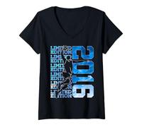 Femme Ballon de Basket édition limitée 2016 10e Anniversaire T-Shirt avec Col en V