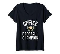 Femme Ballon de Football de Bureau Champion Joueur de Football Gagnant T-Shirt avec Col en V